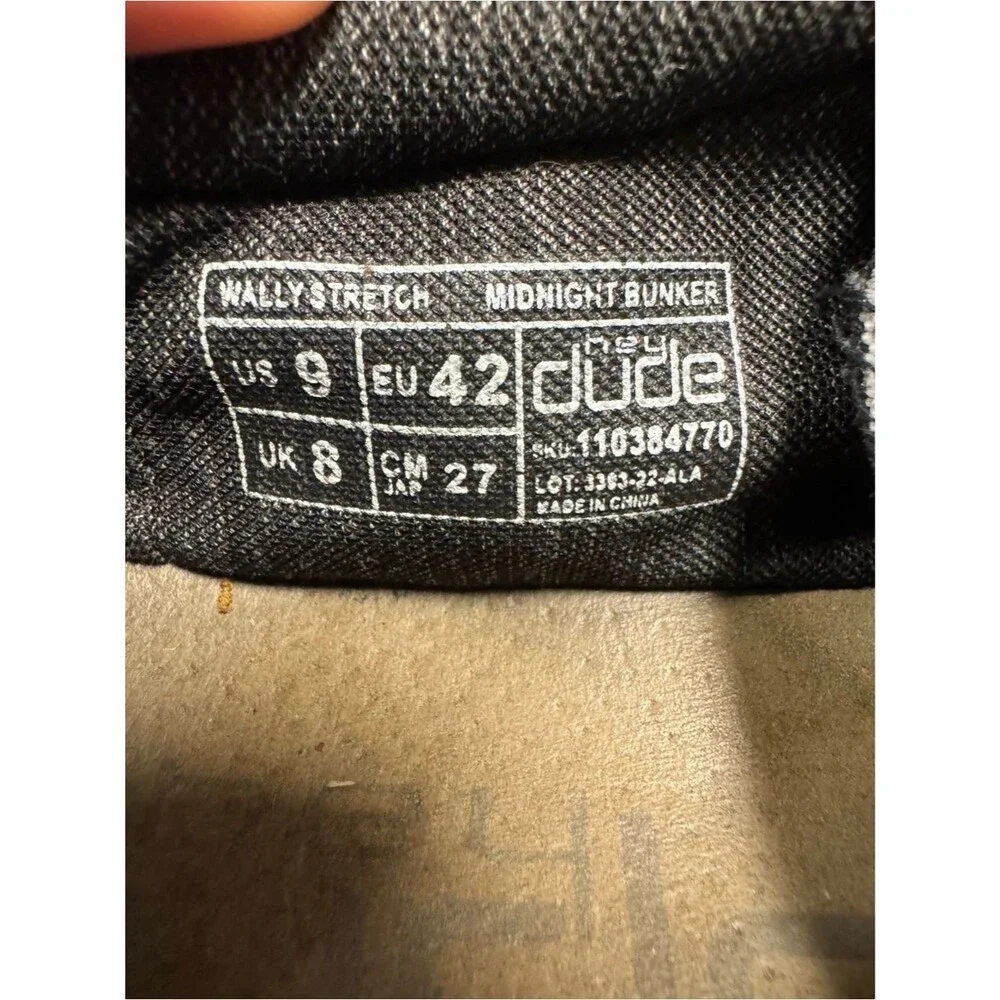 Hey Dude Wally Stretch Midnight Bunker Shoes Size 9
